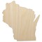 Wisconsin State Silhouette Unfinished Wood Shape Piece Cutout for DIY Craft Projects